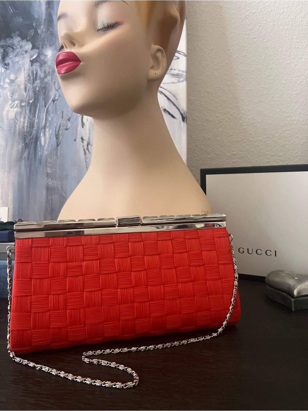 Kate Landry Bright Orange Summer/ Evening Clutch/Resort Wear NEW